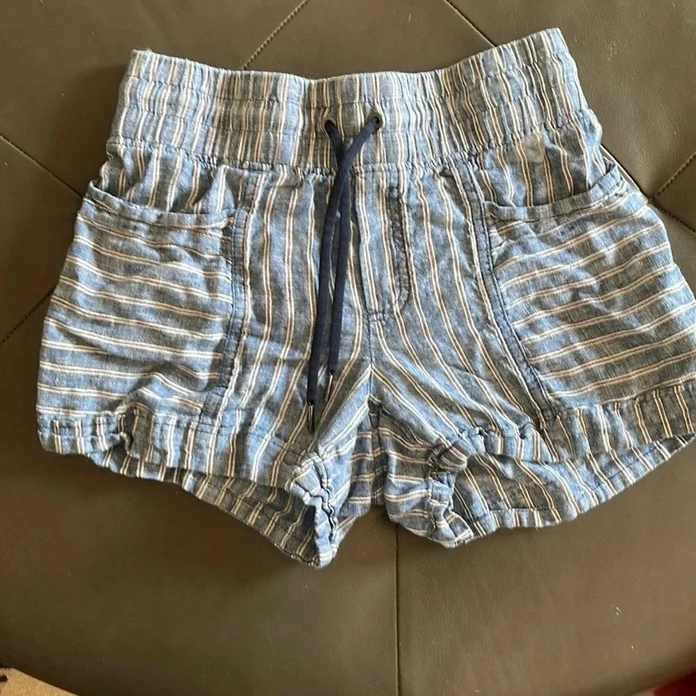 Athleta striped linen shorts size 2